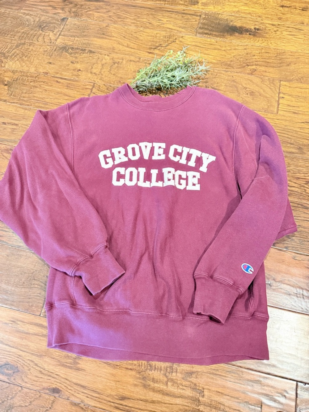 Champion Maroon Grove City College Crewneck Sweatshirt